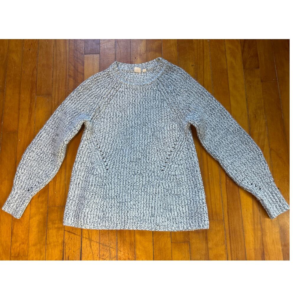 Gap marled knit sweater chunky, textured design crewneck and long sleeve size L